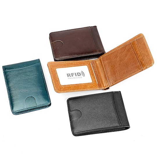 Ensiluokkainen nahkainen korttikotelo RFID-lompakko Musta - Gigantti  verkkokauppa