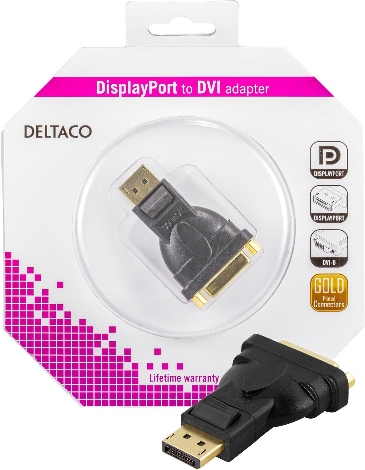 DisplayPort>DVI-D singlelink adapter, 20pin male to 24+5-pin - Gigantti  verkkokauppa