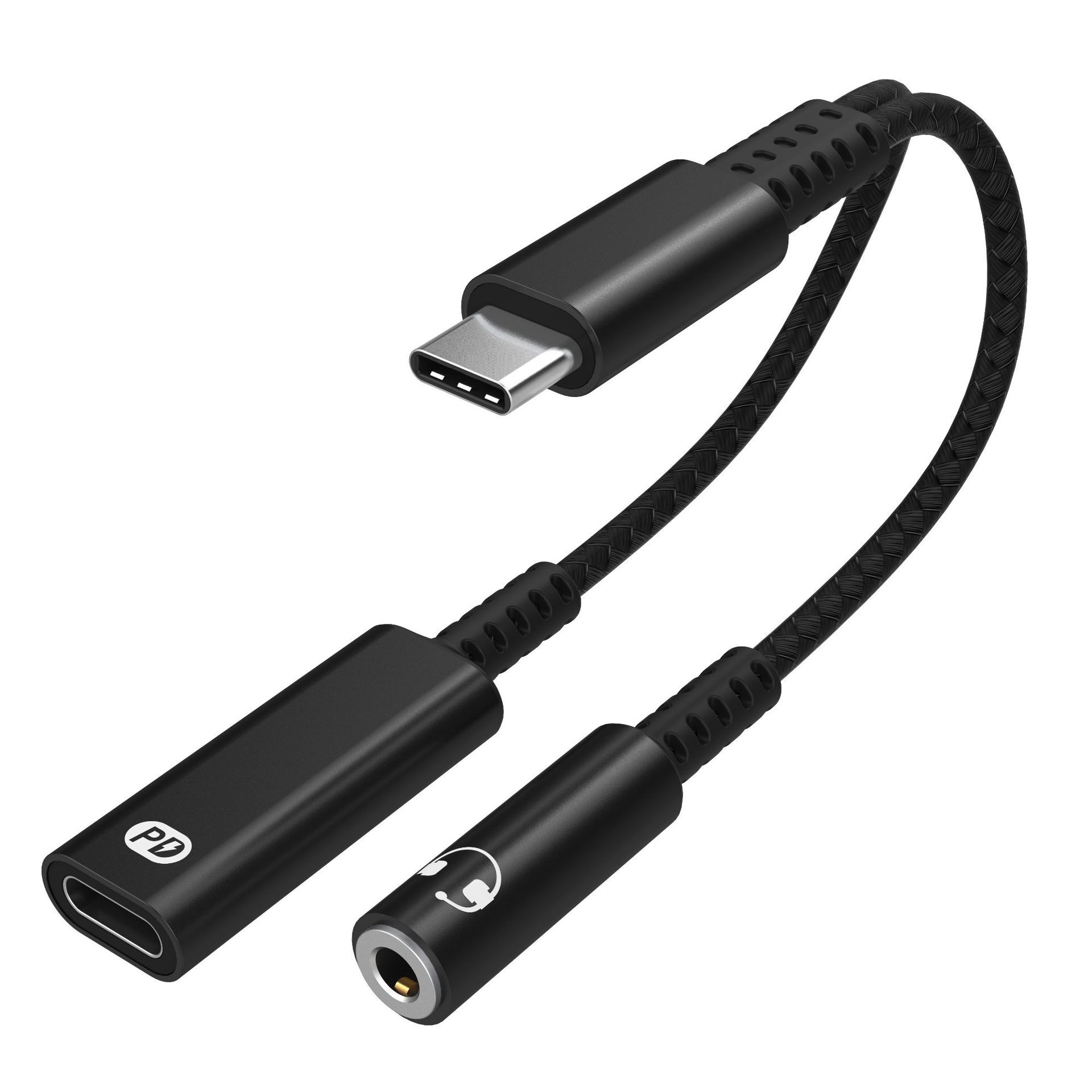 INF USB-C-sovitin 3,5 mm:n kuulokkeille ja USB-C-laturille Musta - Gigantti  verkkokauppa