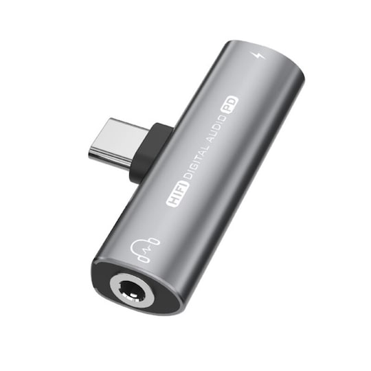 USB-C - 3,5 mm sovitin kuulokkeille ja laturilla Harmaa - Gigantti  verkkokauppa