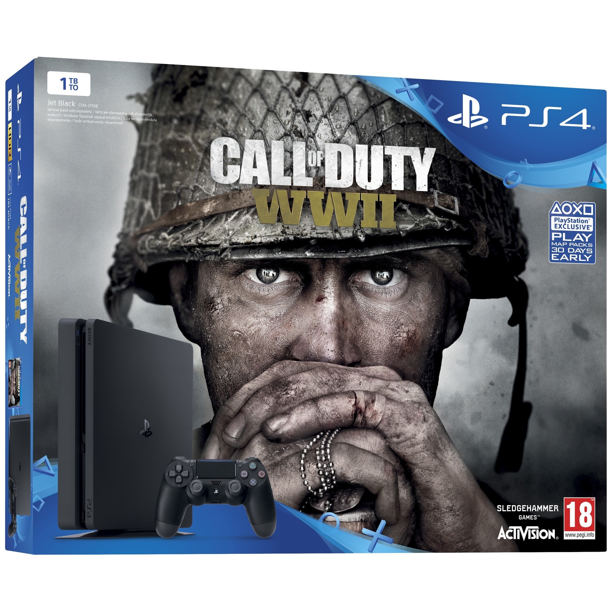 PlayStation 4 Slim 1 TB + Call of Duty WWII paketti - Gigantti verkkokauppa