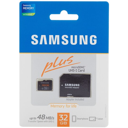 Samsung Plus 32GB microSDHC muistikortti ja SD-sovitin - Gigantti  verkkokauppa