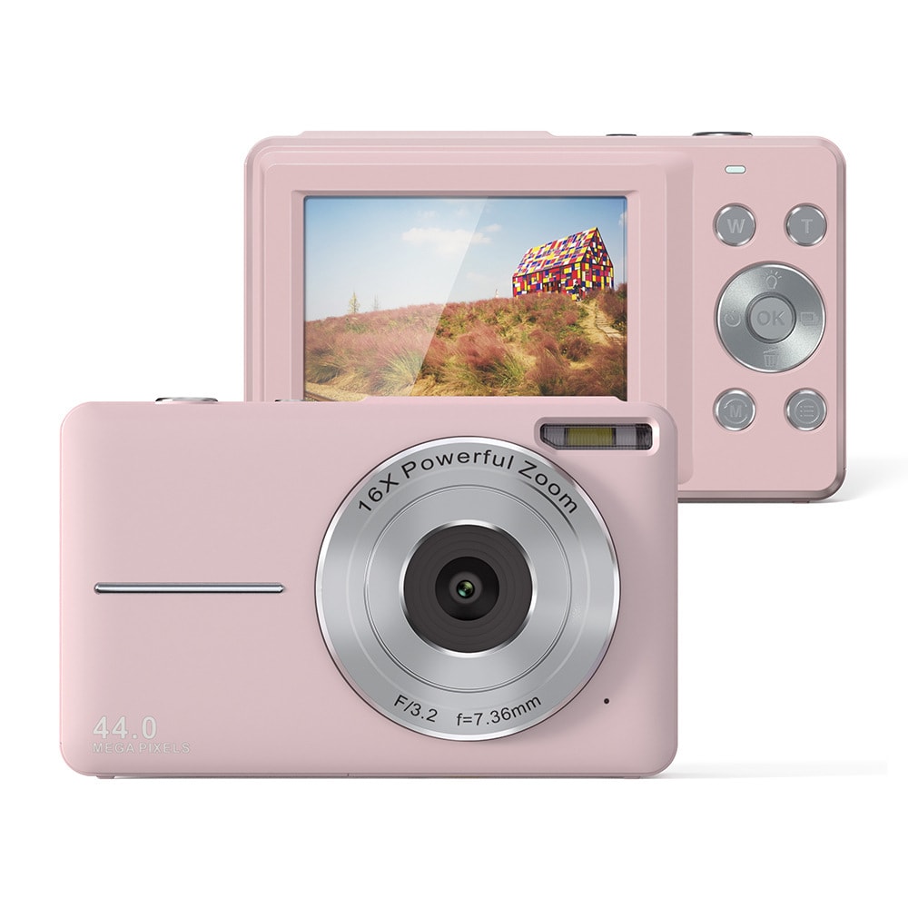 Digikamera 48MP 1080P 16X digitaalinen zoom Vaaleanpunainen - Gigantti  verkkokauppa