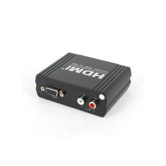NÖRDIC HDMI–VGA + RL-audio -muunnin, tuki HDMI 1.4b- ja HDCP1.4, musta  metalli - Gigantti verkkokauppa