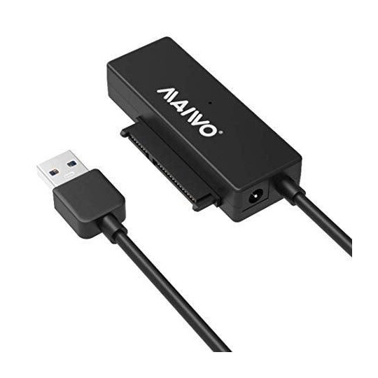 Maiwo K10435 5 Gb/s USB3.1–2,5” ja 3,5” kiintolevy SSD 12,5 mm SATA III  -sovitin 10 cm:n USB A -kaapeli, 14 Tt - Gigantti verkkokauppa