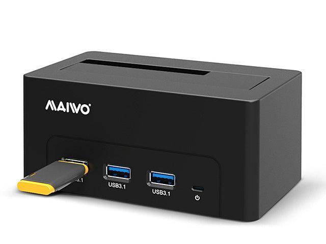 Maiwo K308H USB 3.1 GEN1 5 Gb/s:n telakointiasema 1 kpl 2,5–3,5 SATA- kiintolevylle ja SSD:lle 14 Tt saakka, UASP 3x USB3.1 -keskittimen tuki -  Gigantti verkkokauppa