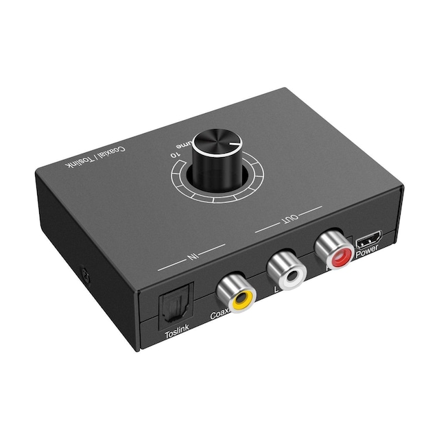 NÖRDIC digitaali-analoginen audiomuunnin, Toslink ja koaksiaali RCA L/R ja kuulokkeet äänenvoimakkuuden säätimellä metallinen DAC D/A -muunnin
