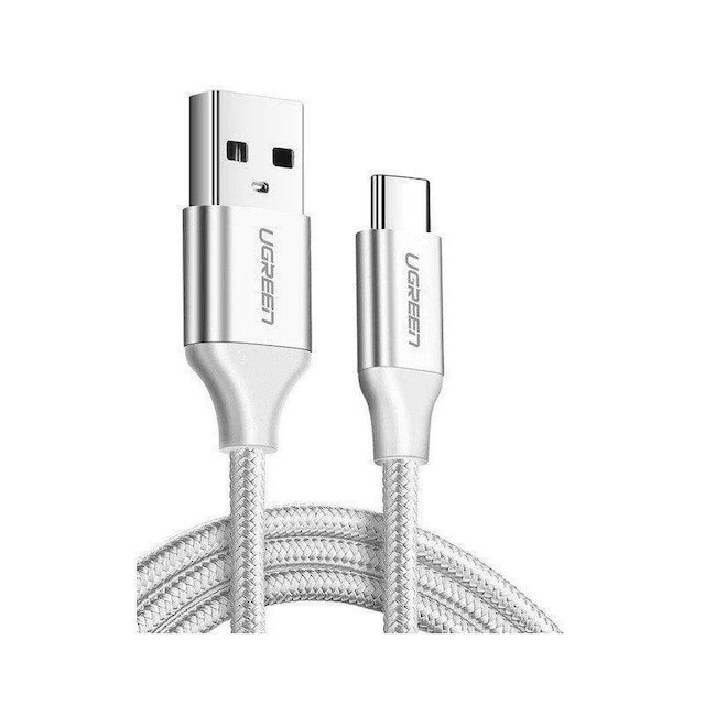 Ugreen USB C uros USB urospuolinen lataus 3A 480Mbps 50cm valkoinen