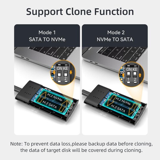 Maiwon ulkoinen HDD-kloonikotelo M.2 SATA ja NVMe SSD USB3.2 10Gbps 1:1 HDD  Clone - Gigantti verkkokauppa