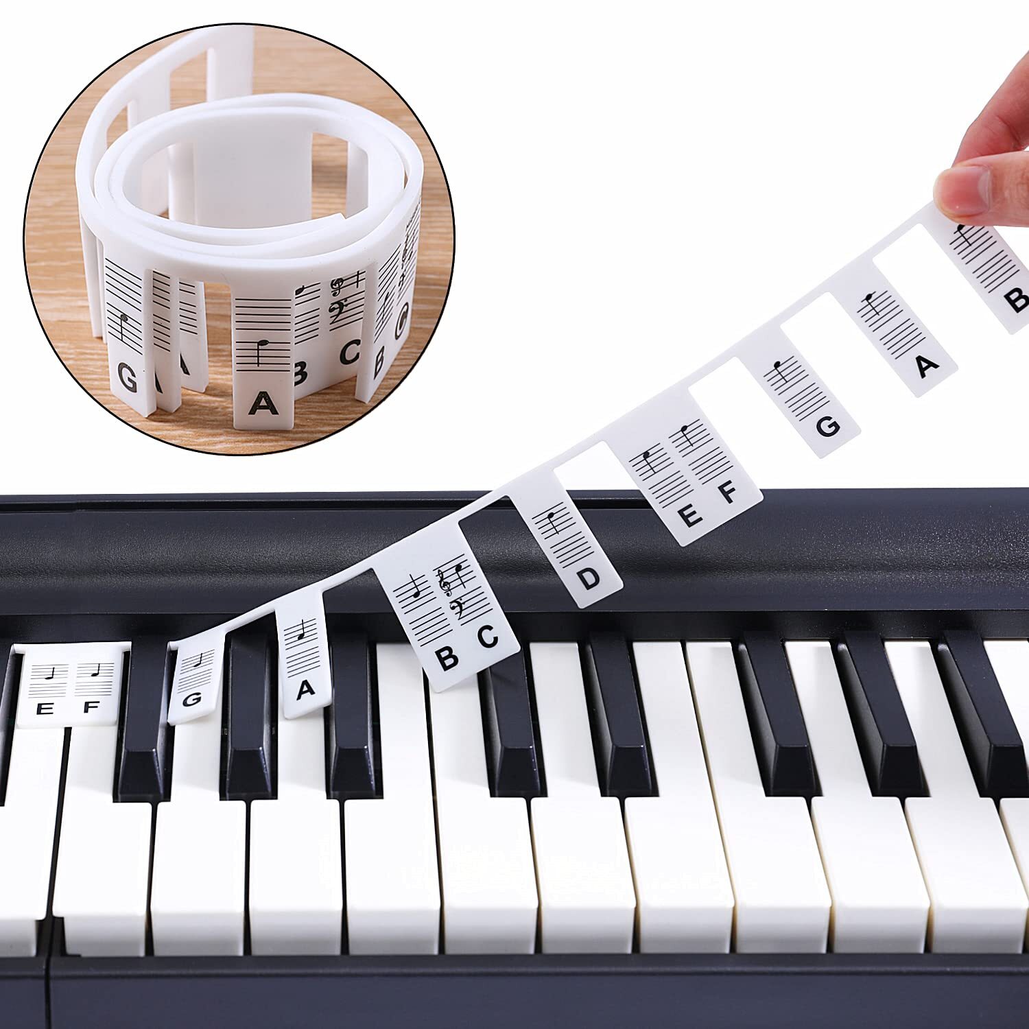 Irrotettavat pianon ja kosketinsoittimen etiketit 61 kosketinta Valkoinen -  Gigantti verkkokauppa