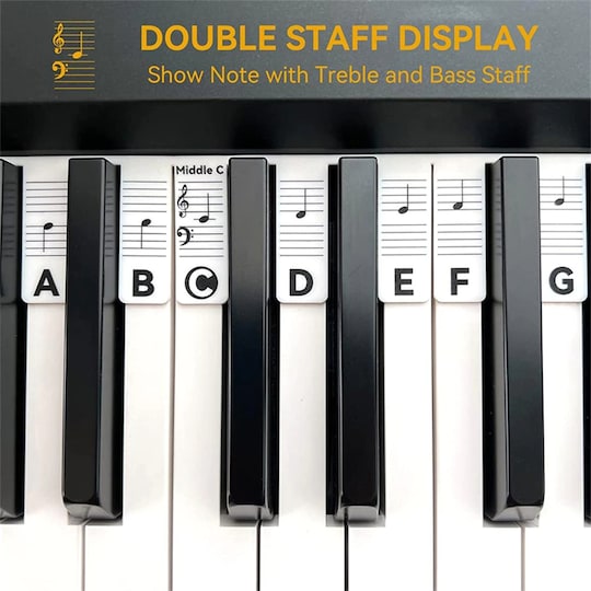 Irrotettavat pianon ja kosketinsoittimen etiketit 61 kosketinta Valkoinen -  Gigantti verkkokauppa