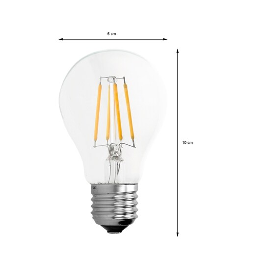 ECD Germany 6 LED-lamppu hehkulamppu E27 4W - Lämmin valkoinen 2800K - 105  mm - - Gigantti verkkokauppa
