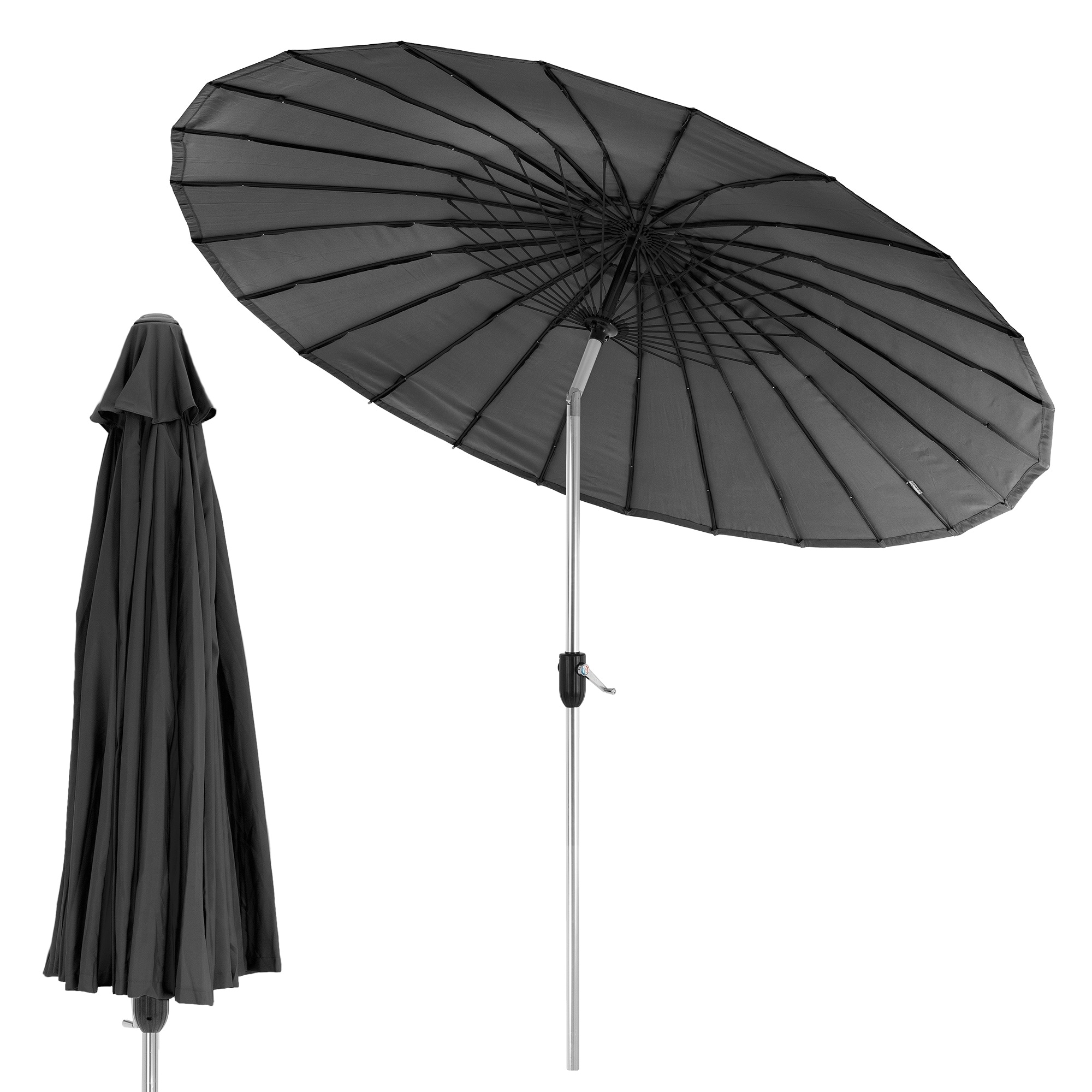 Aurinkovarjo Ø 270 cm Musta alumiinista ja polyesteristä ML-Design -  Gigantti verkkokauppa