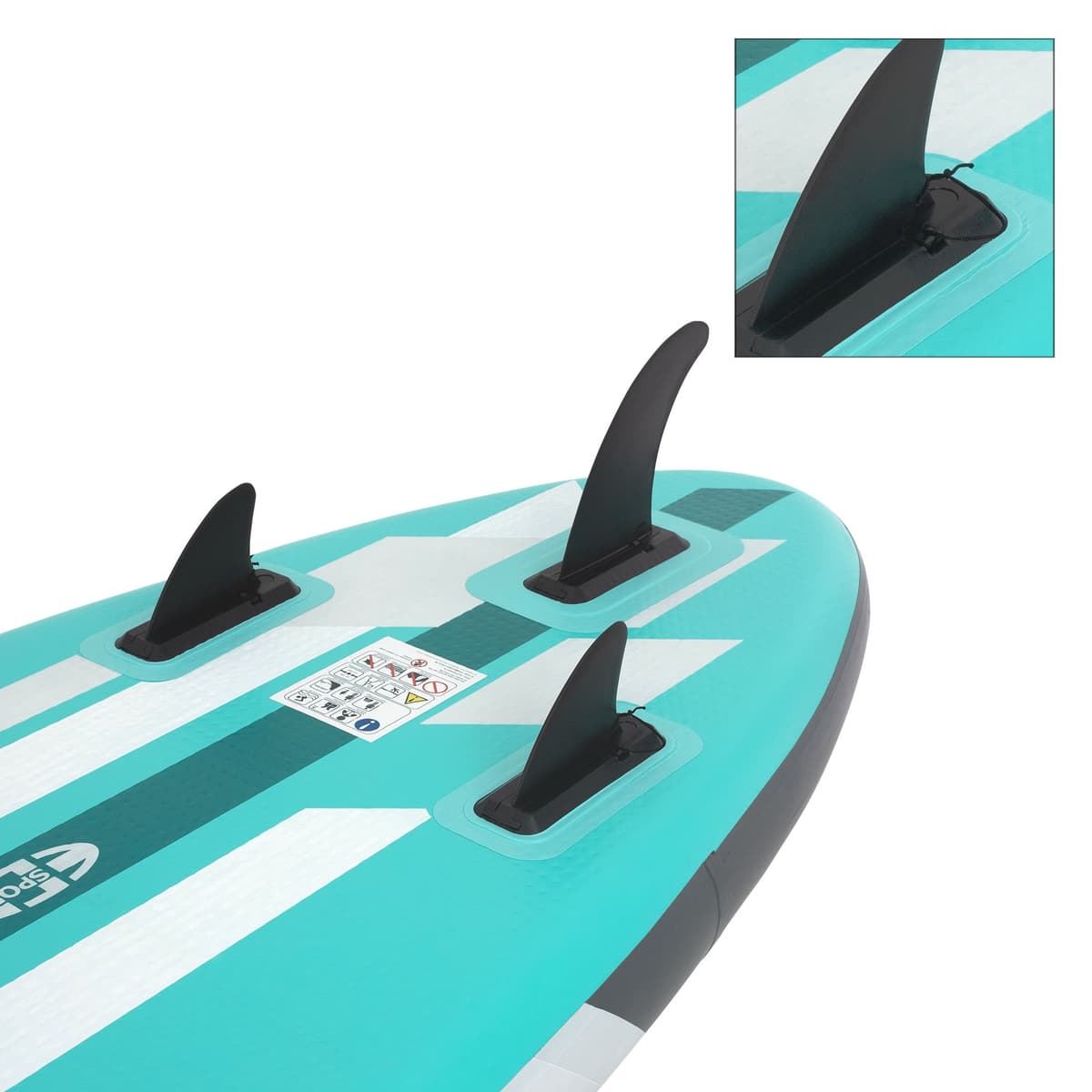 Puhallettava Stand Up Paddle Board kajakin istuimella 320x82x15 cm Turkoosi PVC