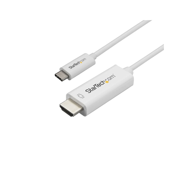 StarTech.com 1m USB-C till HDMI-kabel - 4K vid 60Hz - Vit, 1 m, USB Type-C, HDMI