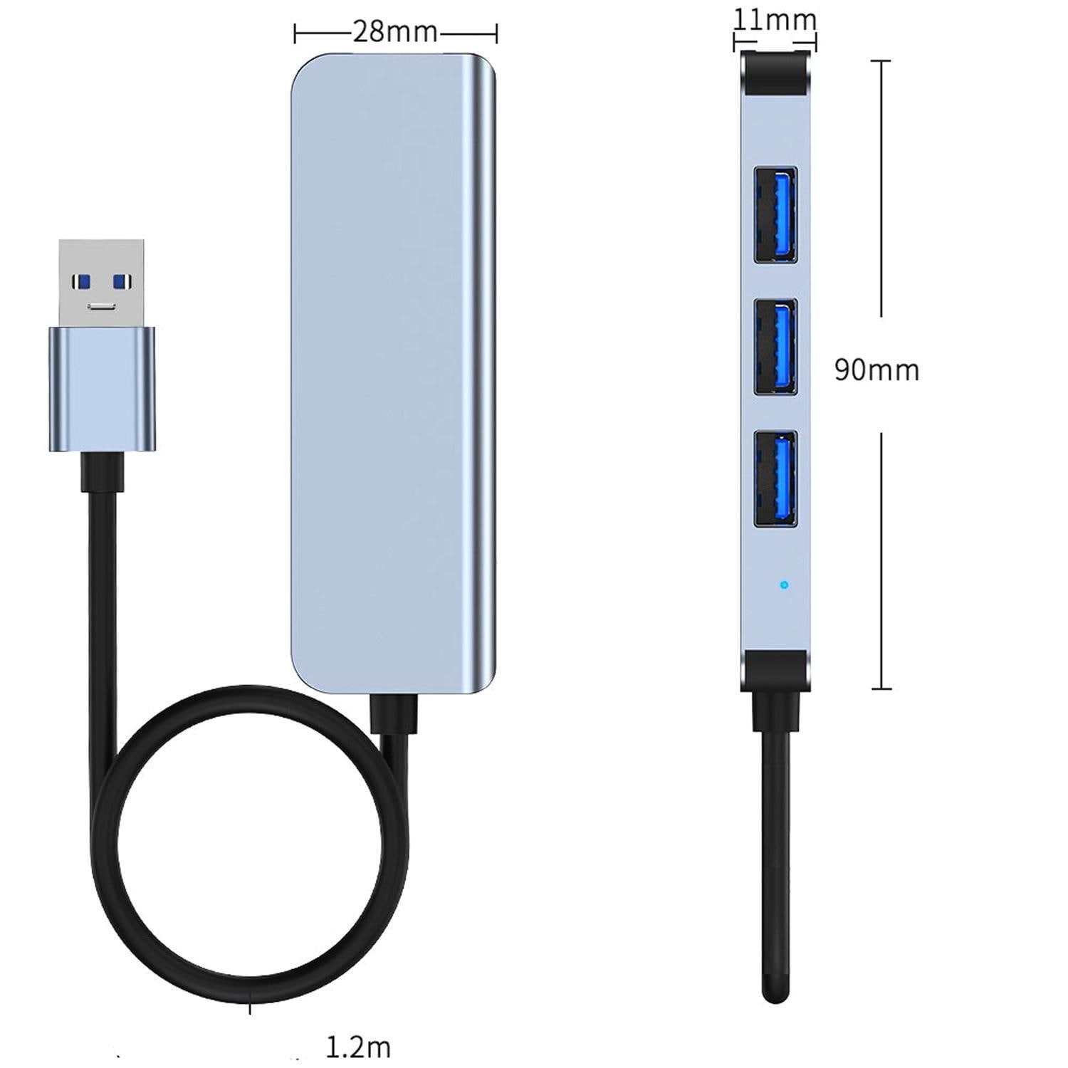 NÖRDIC USB Hub 4 porttia 4xUSB-A 3.0 5Gbps 1.2m kaapeli - Gigantti  verkkokauppa