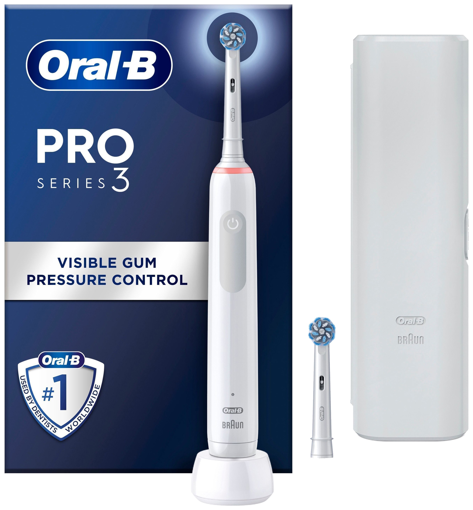 Oral-B Pro 3 sähköhammasharja 759929 (valkoinen) - Gigantti verkkokauppa