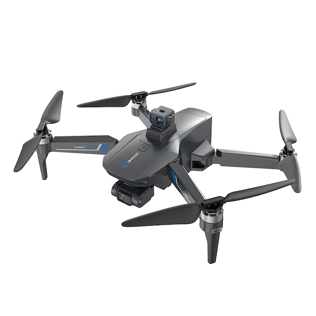 Taitettava 4K drone kaksoiskameralla esteiden välttämiseksi Musta