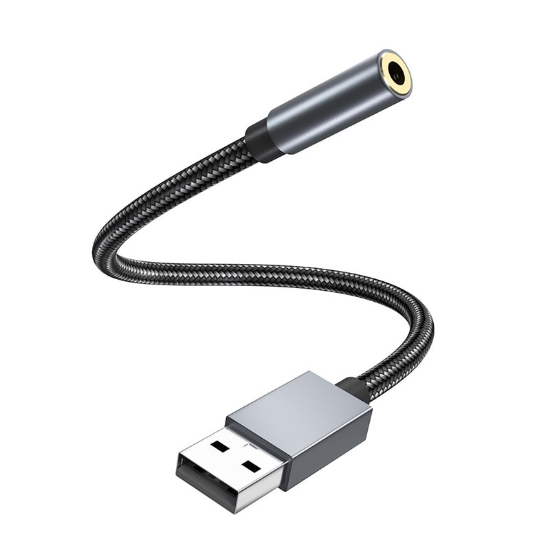 INF USB - 3,5 mm (naaras) audiosovitin Harmaa - Gigantti verkkokauppa