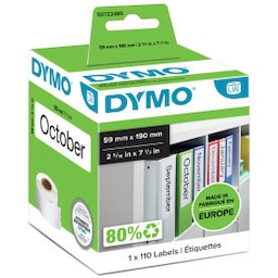 DYMO LabelWriter pitkä valkoinen arkistointarra, 59x190mm 110kpl