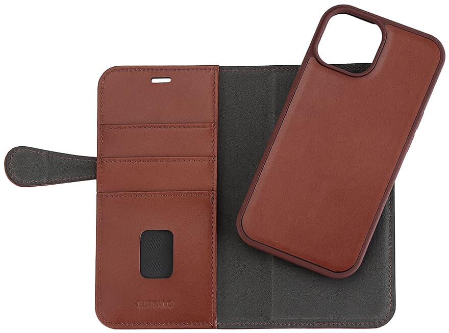 Buffalo iPhone 15 2in1 Leather MagSeries lompakkokotelo (ruskea)