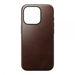 NOMAD iPhone 15 Pro Kuori Modern Leather Case Horween Rustic Brown