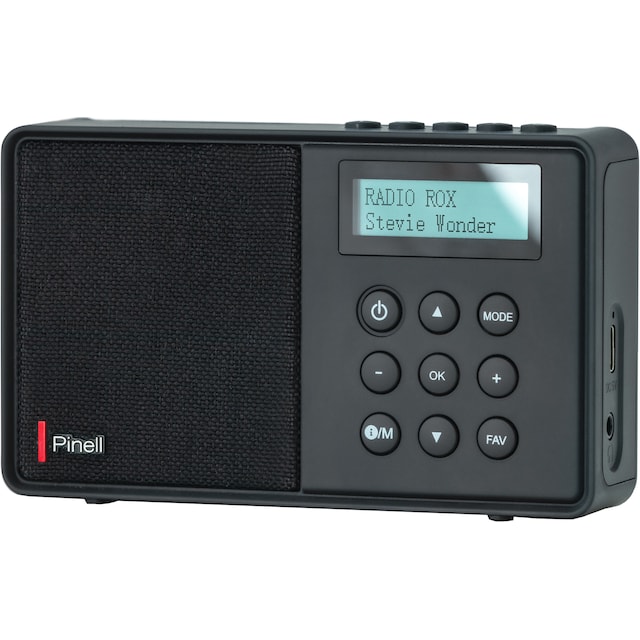 Pinell Micro kannettava digitaalinen radio (musta)