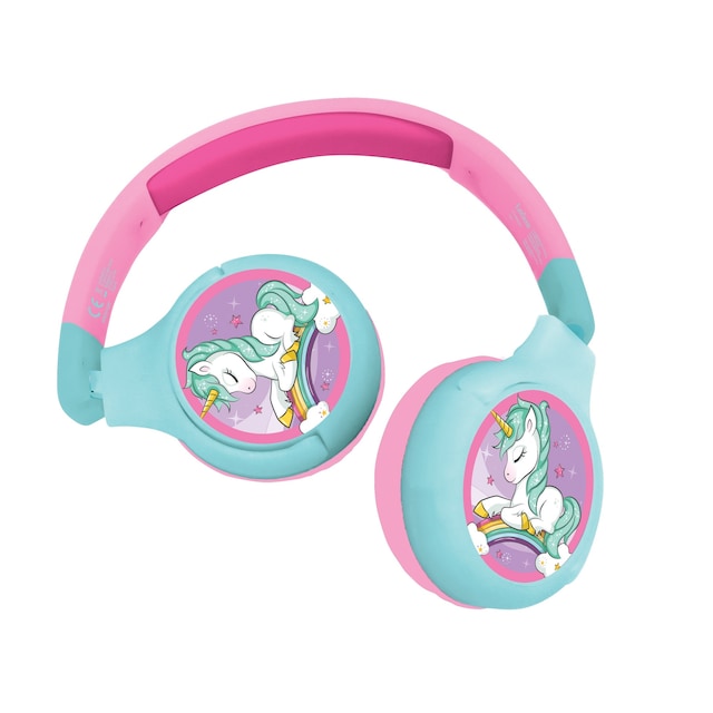 Unicorn 2 in 1 Bluetooth ja langallinen mukavuus taittuvat kuulokkeet lasten turvallinen äänenvoimakkuus