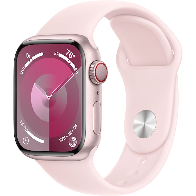 Apple Watch S9 41mm GPS+CEL (pinkki alu./vaaleanpun. Sport Band) S/M