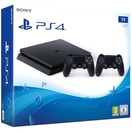 PlayStation 4 Slim 1 TB F-chassis + 2x DualShock - Gigantti verkkokauppa
