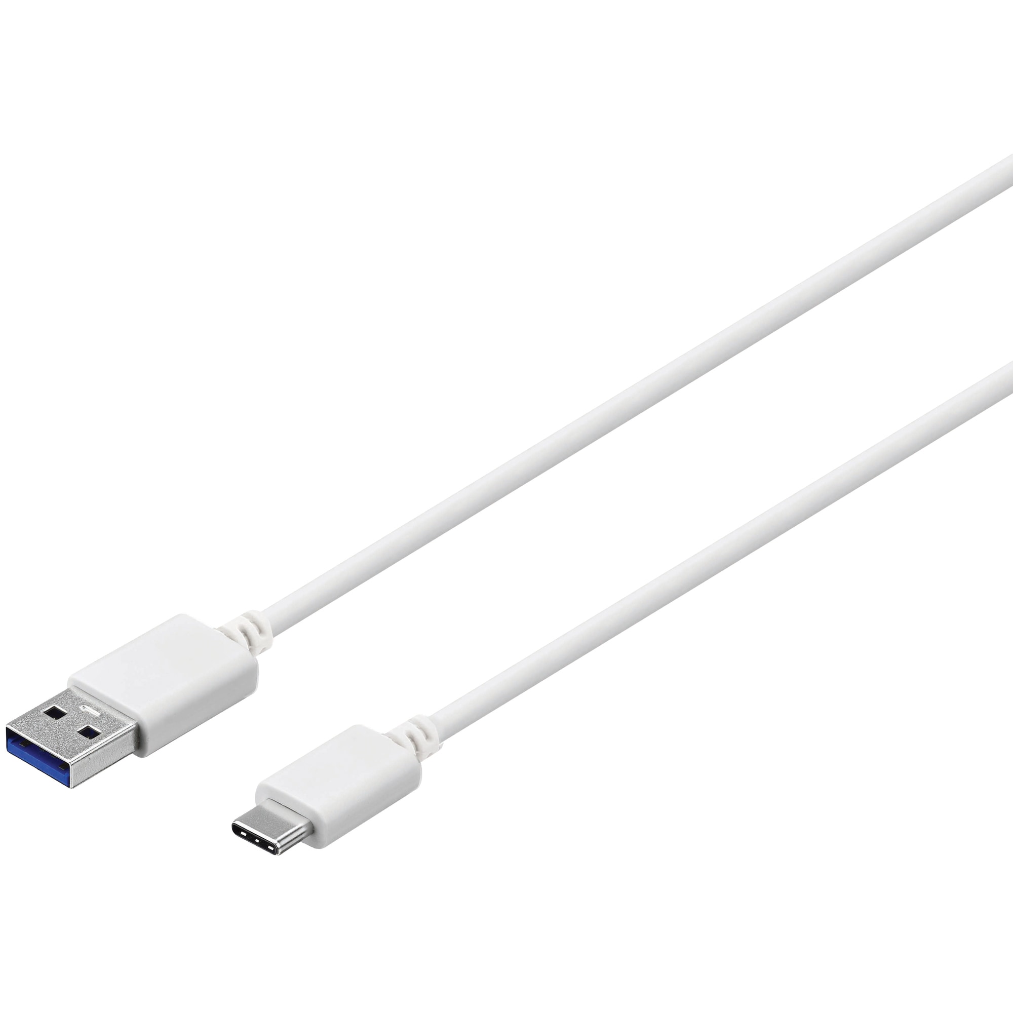 Sandstrøm USB-A - USB-C kaapeli 3 m (valkoinen) - Gigantti verkkokauppa