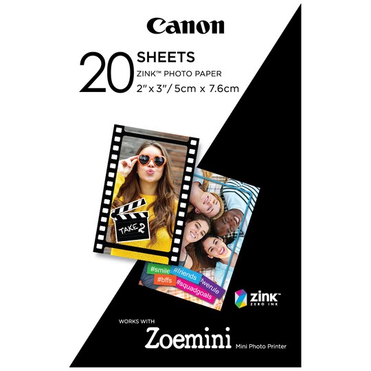 Canon ZINK 2x3" valokuvapaperi (2x 10 kpl) - Gigantti verkkokauppa