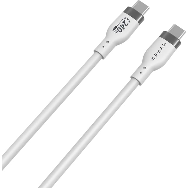 Hyper HyperJuice USB-C to USB-C latauskaapeli 1 m (valkoinen)
