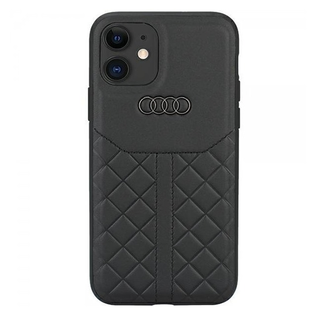Audi iPhone 12/iPhone 12 Pro Kuori Genuine Leather Case Musta