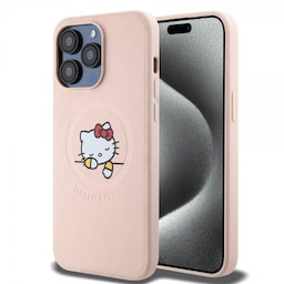 Hello Kitty iPhone 15 Pro Max Kuori Debossed Logo MagSafe Vaaleanpunainen