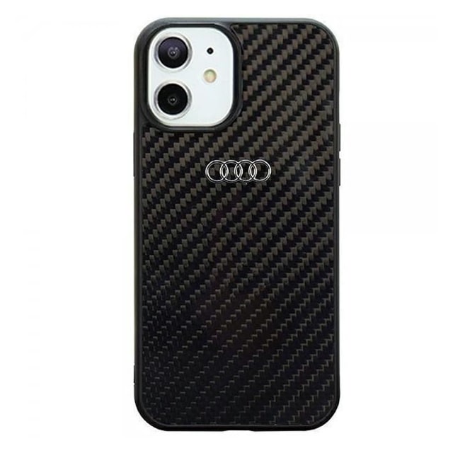 Audi iPhone 11 Kuori Carbon Fiber Musta