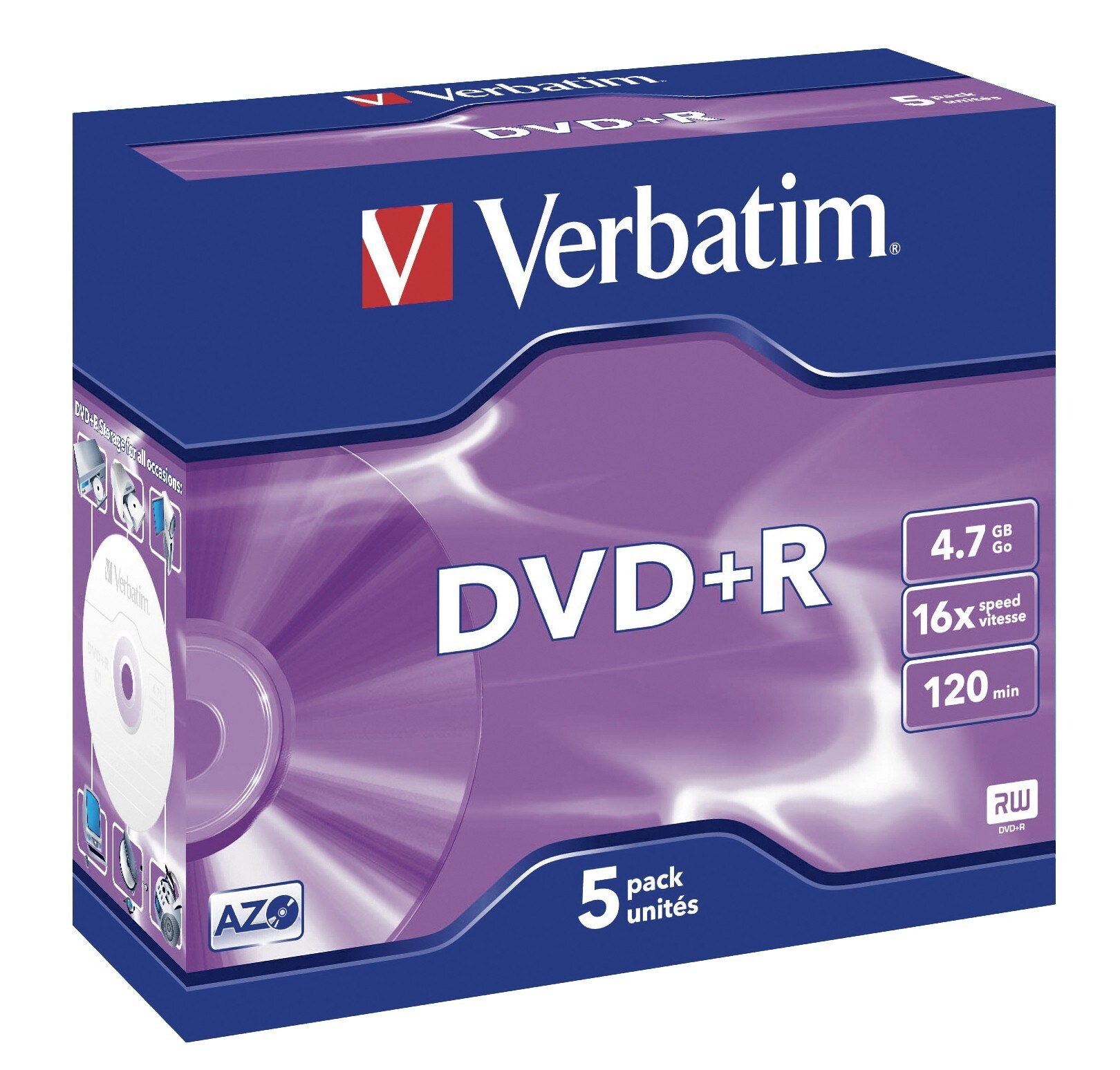 Verbatim DVD-levyjä +R 16x 5 kpl - Gigantti verkkokauppa