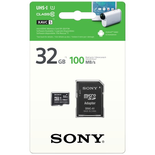 Sony Micro SD muistikortti 32 GB + adapteri - Gigantti verkkokauppa
