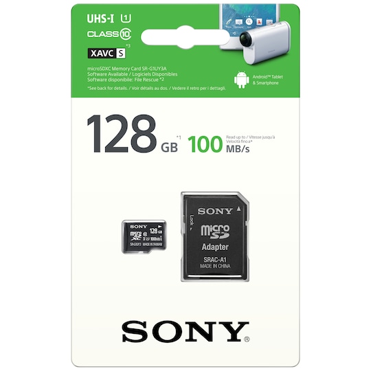 Sony Micro SD muistikortti 128 GB + adapteri - Gigantti verkkokauppa