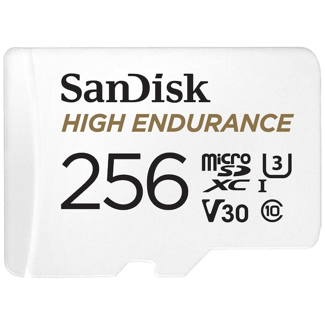 SanDisk MicroSDXC Endurance muistikortti SD adapterilla 256 GB