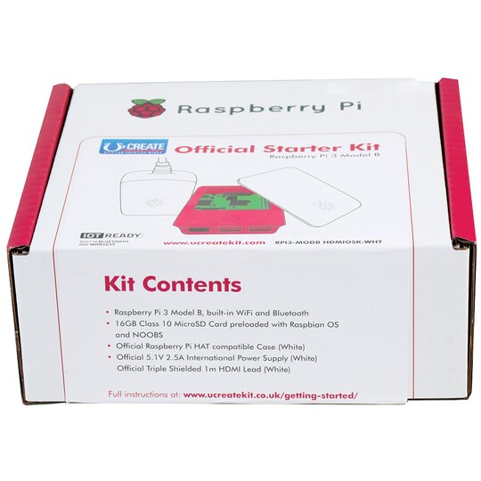 Raspberry Pi 3 aloituspakkaus (valkoinen/punainen) - Gigantti verkkokauppa