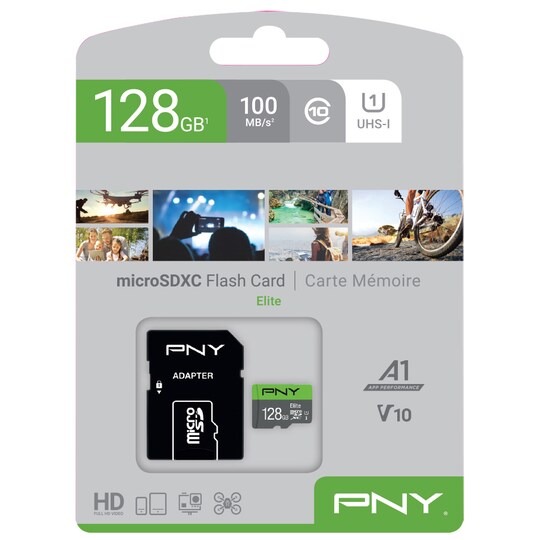 PNY Elite Micro SD V10 muistikortti 128 GB - Gigantti verkkokauppa