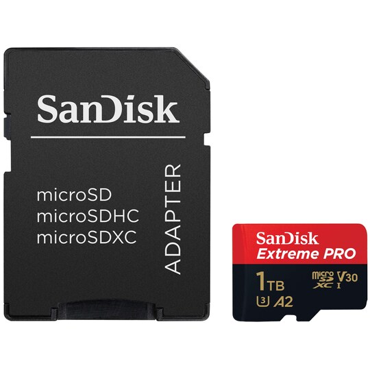 SanDisk MicroSDXC Extreme Pro muistikortti 1 TB - Gigantti verkkokauppa
