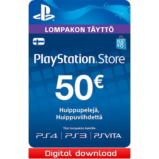 PlayStation Store PSN lompakon täyttö 50 EUR - Gigantti verkkokauppa