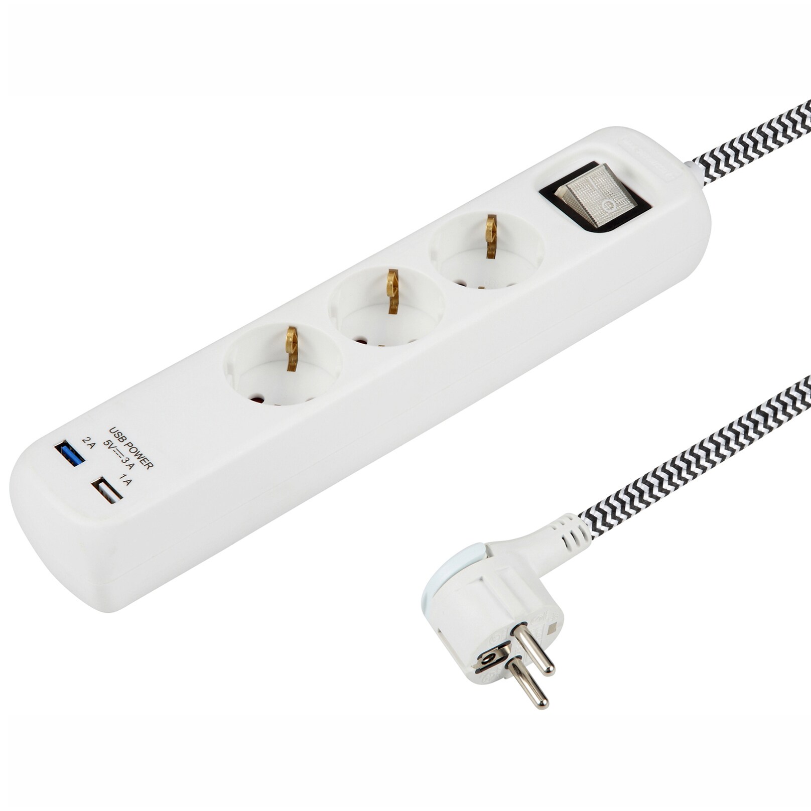 Smartline 3-osainen jatkojohto + 2 USB porttia 13789 (valkoinen) - Gigantti  verkkokauppa