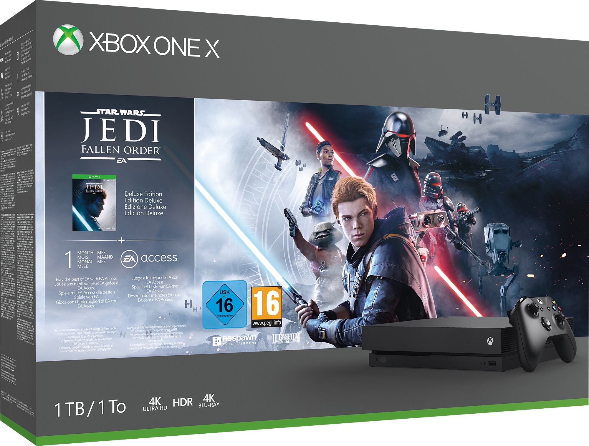 Xbox One X 1 TB + Star Wars Jedi: Fallen Order (musta) - Gigantti  verkkokauppa