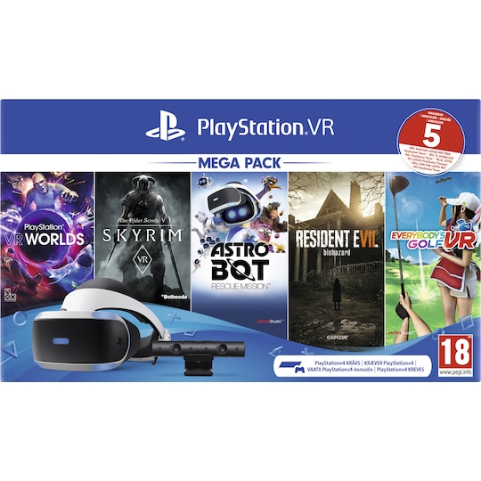 PlayStation VR Mega Pack 2: PS VR-lasit + kamera + 5 VR-peliä - Gigantti  verkkokauppa