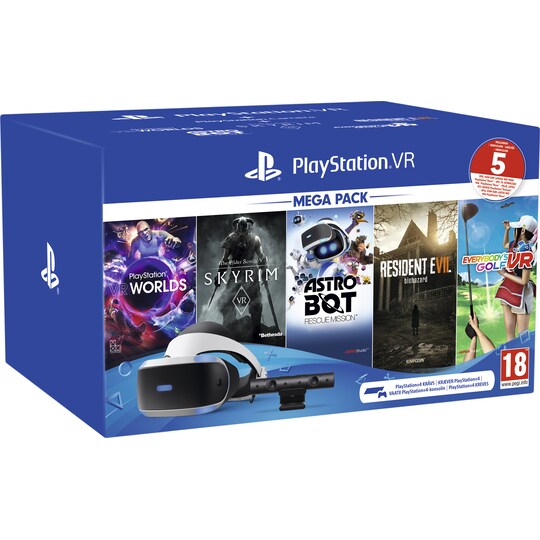 PlayStation VR Mega Pack 2: PS VR-lasit + kamera + 5 VR-peliä - Gigantti  verkkokauppa