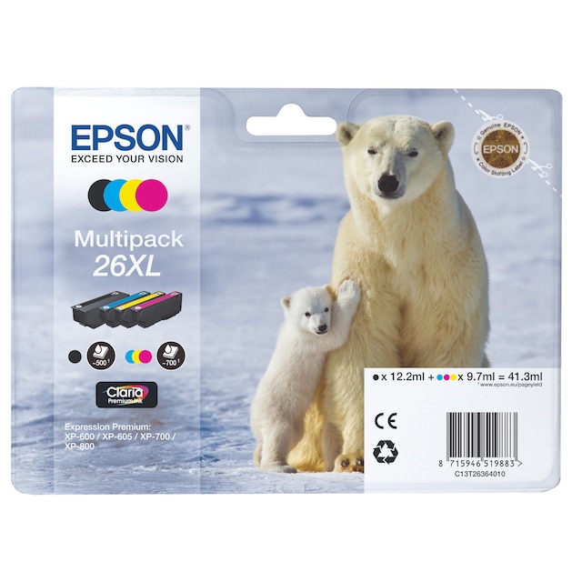 Epson Claria Premium 26XL mustekasetti (4 värin monipakkaus)