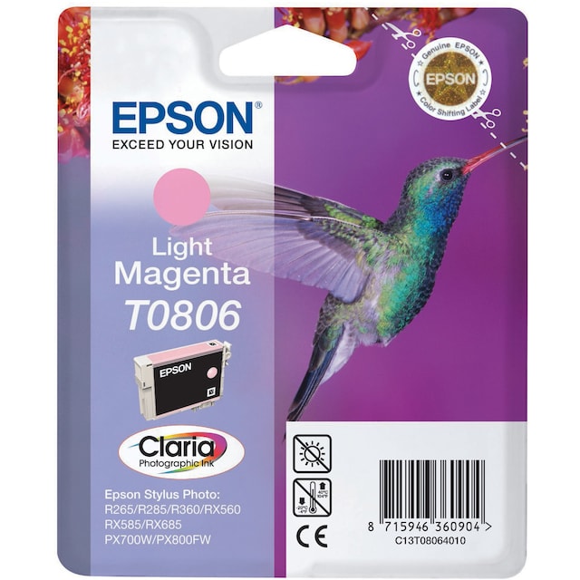Epson Claria Ink T0806 mustekasetti (vaalea magenta)